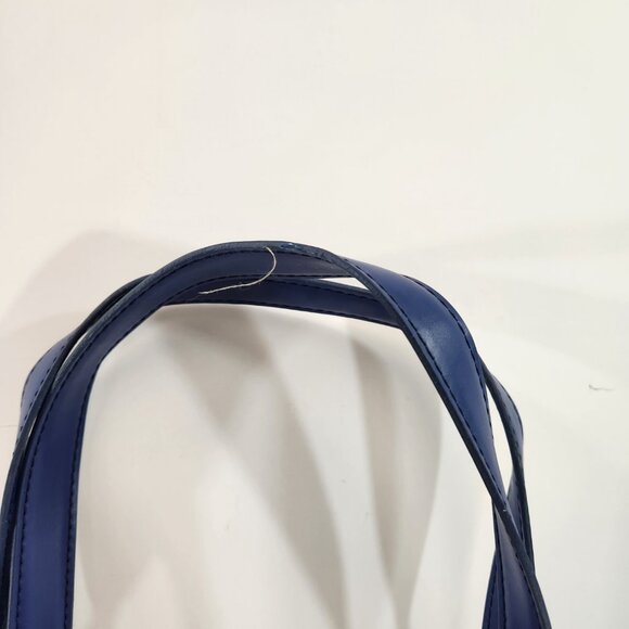 DKNY Striped Tote Red Blue Donna Karan New York Purse Bag Vinyl - Picture 3 of 14